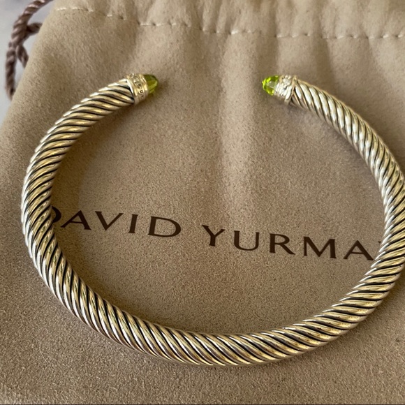 David Yurman 5mm Diamond & Peridot Bracelet - Picture 3 of 8
